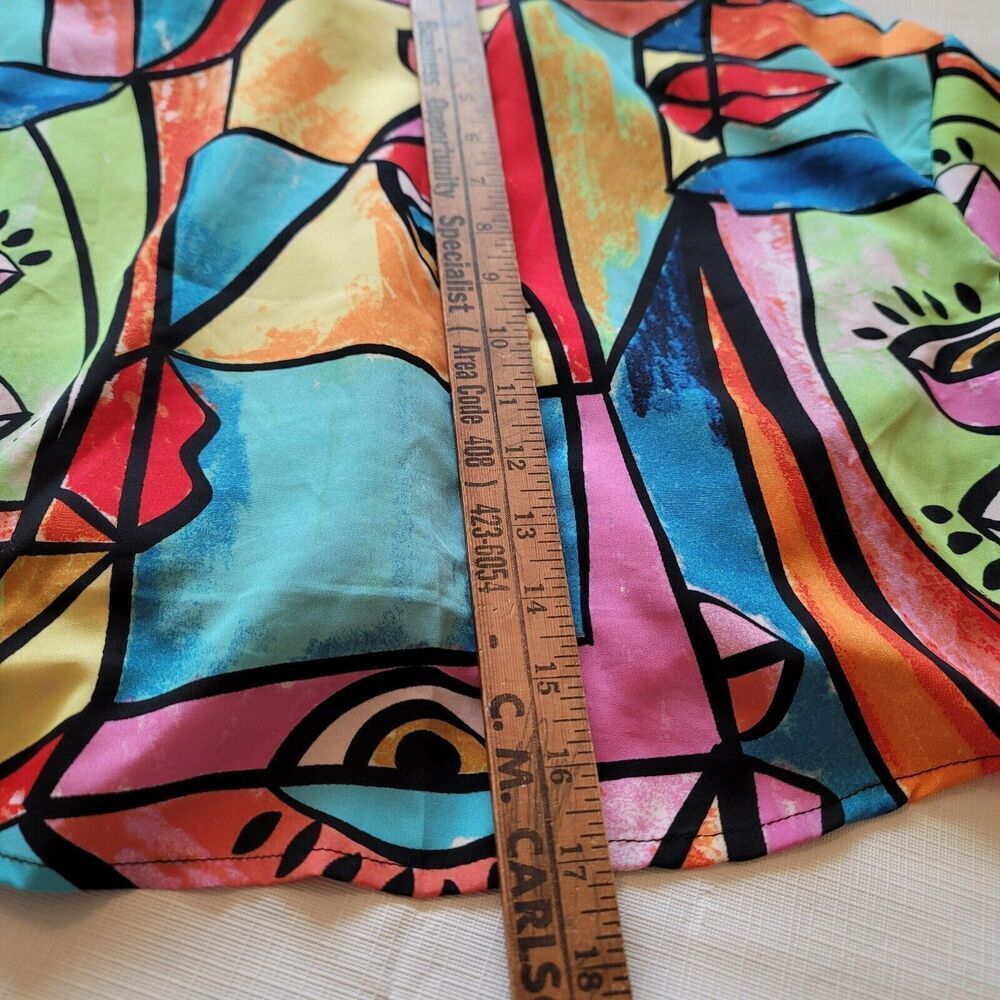 Anthropologie Live 4 Truth Colorful Retro Cropped Loose Fit Blouse Sz Small - Picture 6 of 8